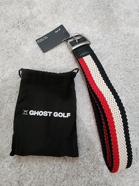 Men’s GHOST GOLF Woven Belt in Red, White & Blue